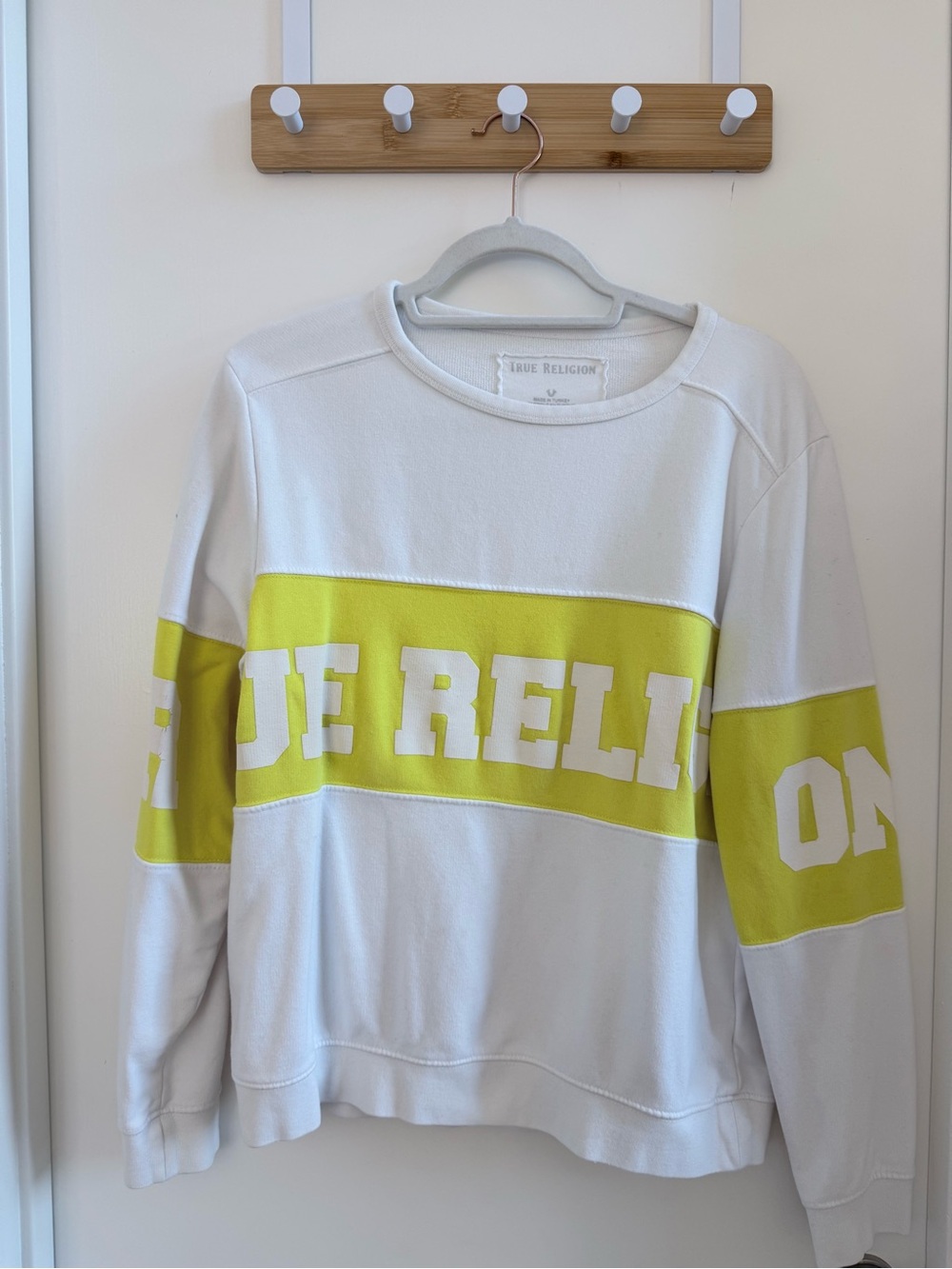 True Religion Cream Crewneck Pullover